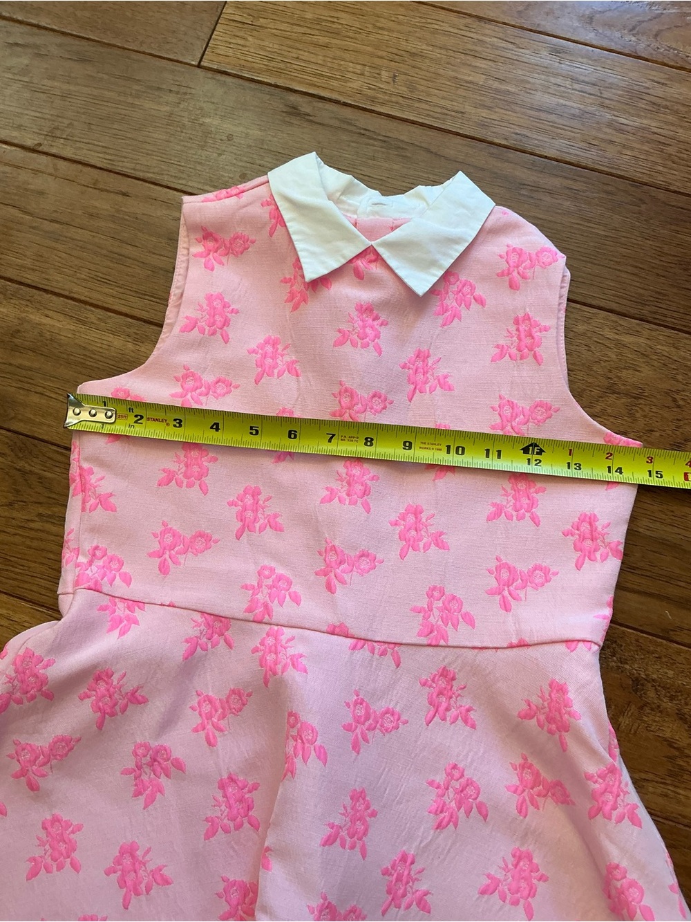 Janie and Jack Pink Floral Dress, White Collar, size 10 - Picture 4 of 7